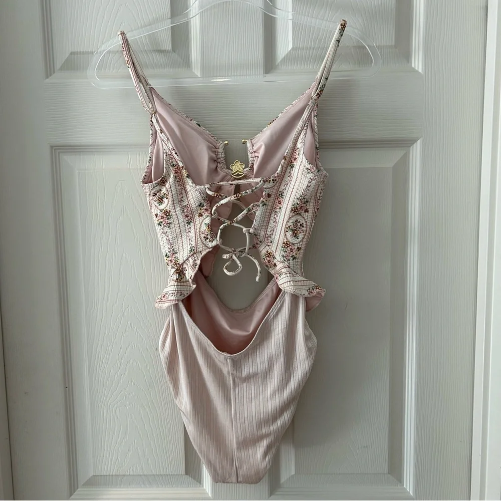 P2F Carly Floral Blush One Piece Swim Suit - Picture 12 of 12